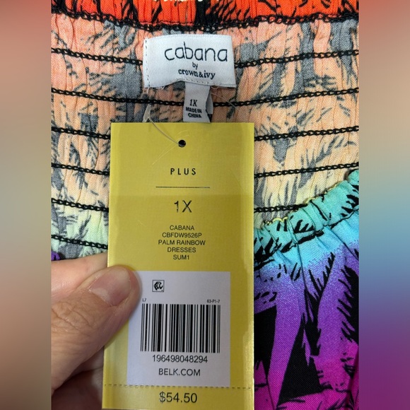 Cabana by Crown and Ivy multi color print dress. Sz 1X - Picture 4 of 4